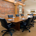 meeting space set up as a boardroom